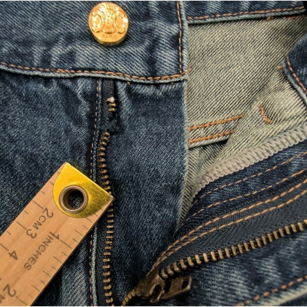 Celine Jeans Size 28 Wide Leg --- FLAWED Zipper Is Broken - Picture 7 of 13